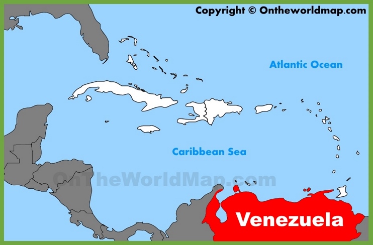 Venezuela location on the Caribbean map