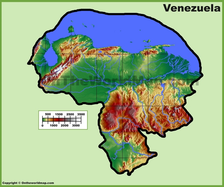 Venezuela physical map