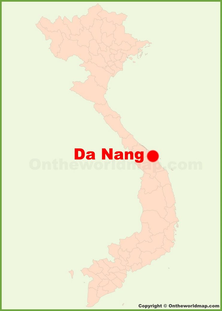 Da Nang location on the Vietnam Map