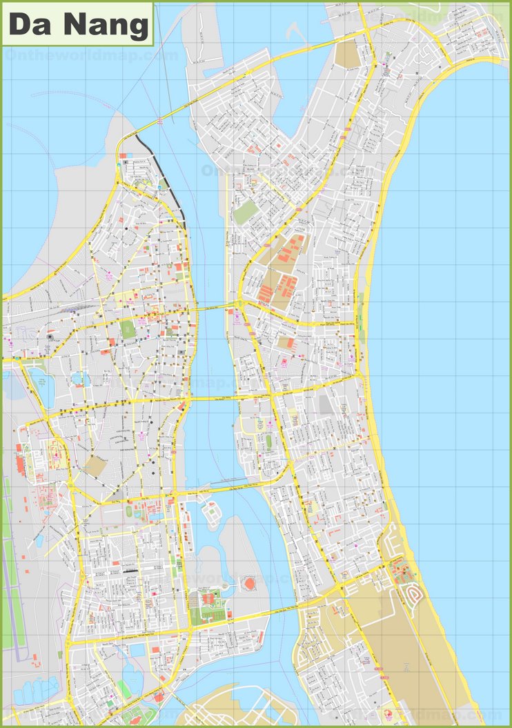 Large detailed map of Da Nang