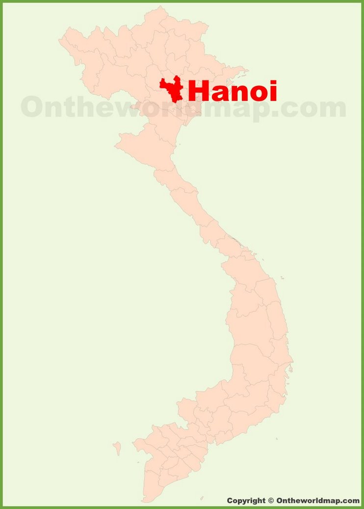 Hanoi location on the Vietnam Map