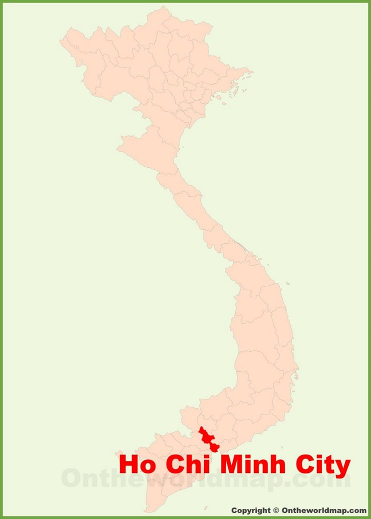 Ho Chi Minh City location on the Vietnam Map
