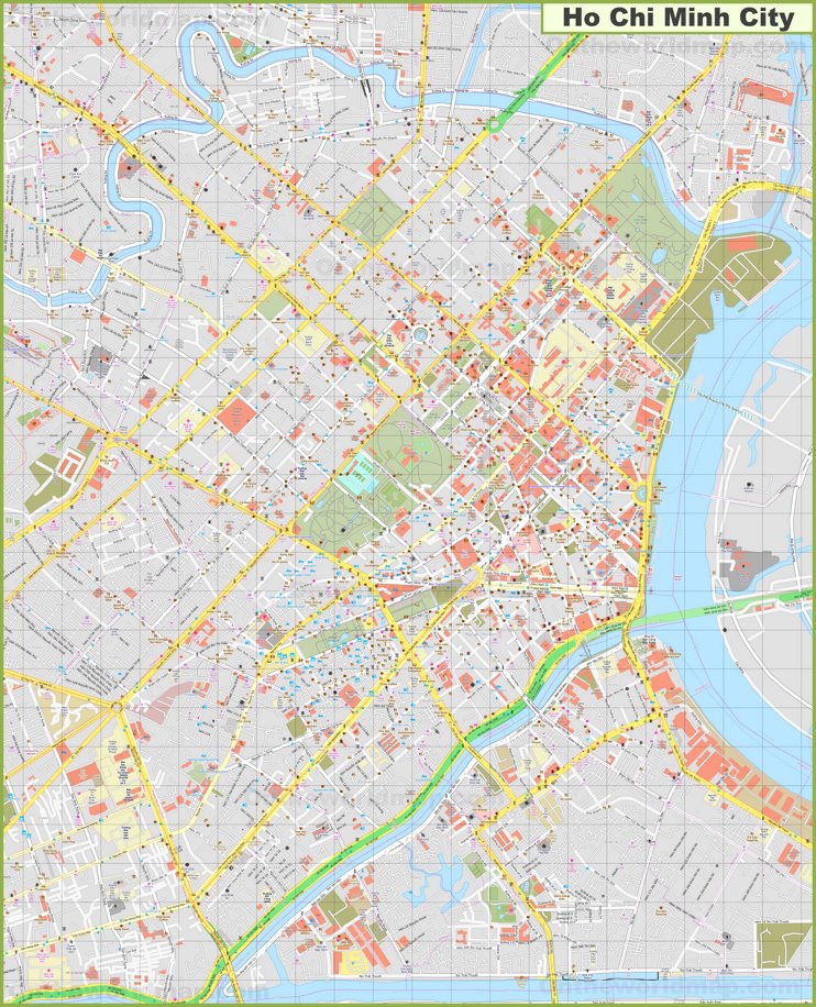 Large detailed map of Ho Chi Minh City