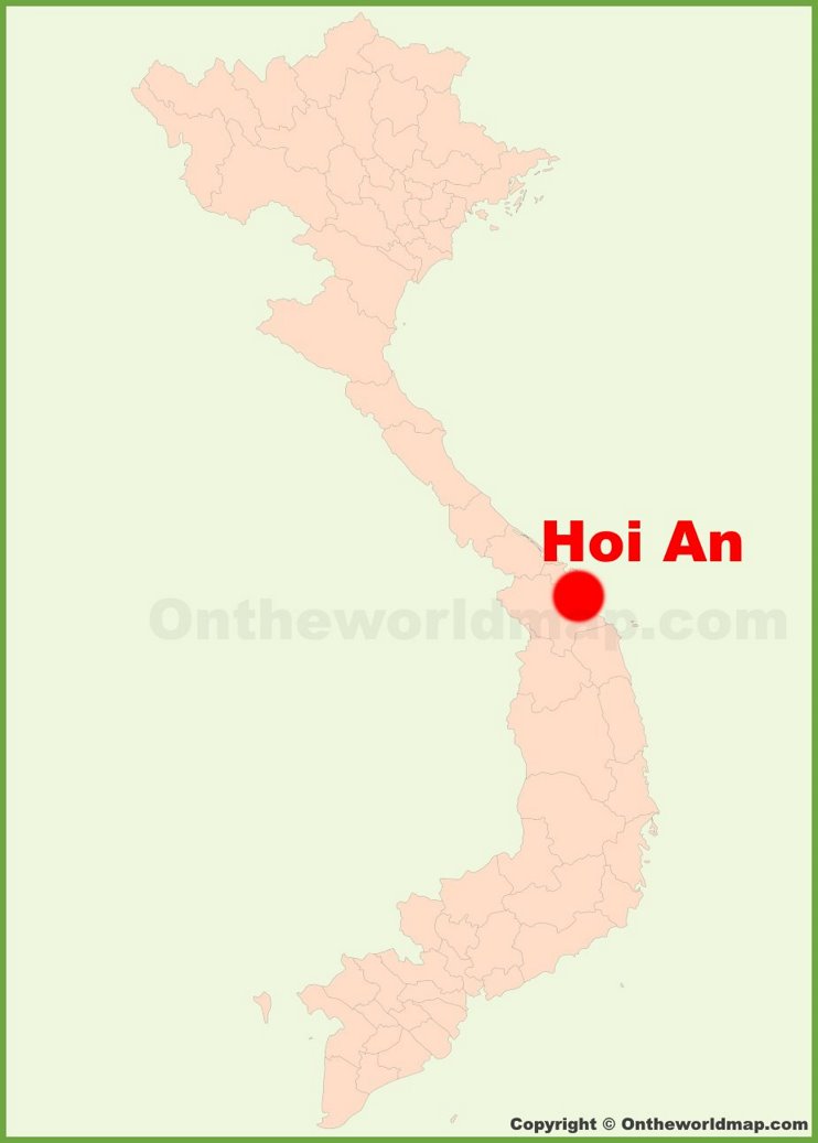 Hoi An location on the Vietnam Map