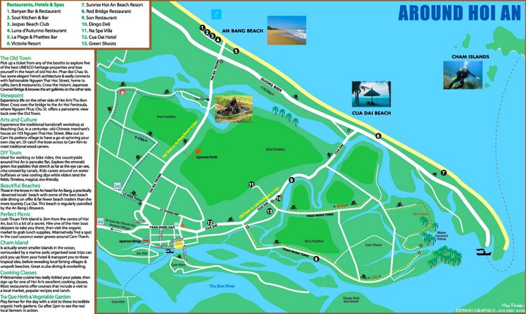 Tourist map of surroundings of Hoi An