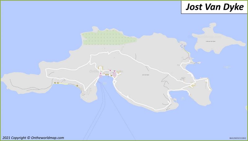 Detailed Map of Jost Van Dyke