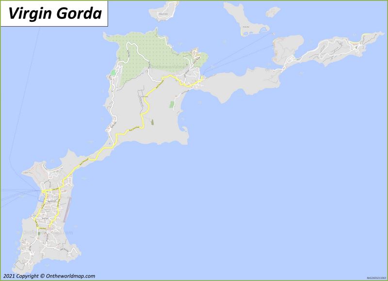 Detailed Map of Virgin Gorda