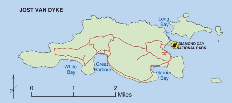 Map of Jost Van Dyke Island