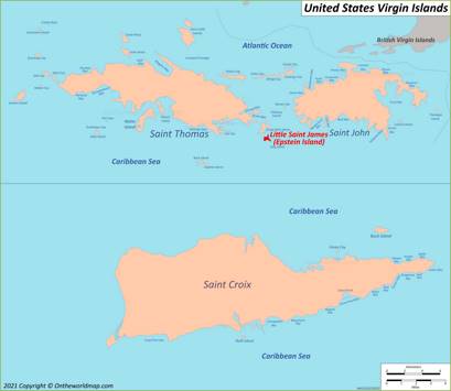 Little Saint James - Epstein Island Location Map