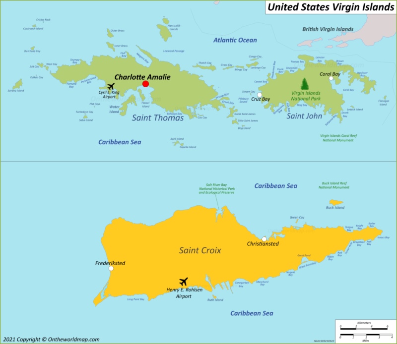 Map of U.S. Virgin Islands