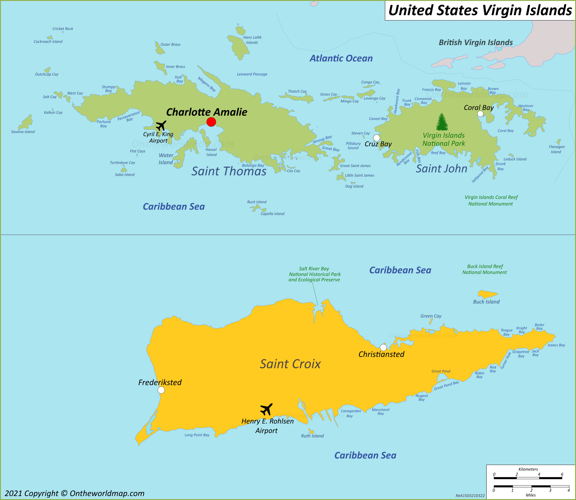 Map of U.S. Virgin Islands