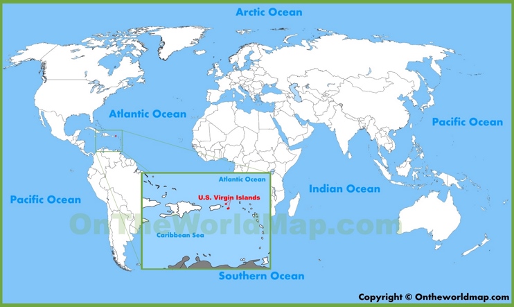 U.S. Virgin Islands location on the World Map