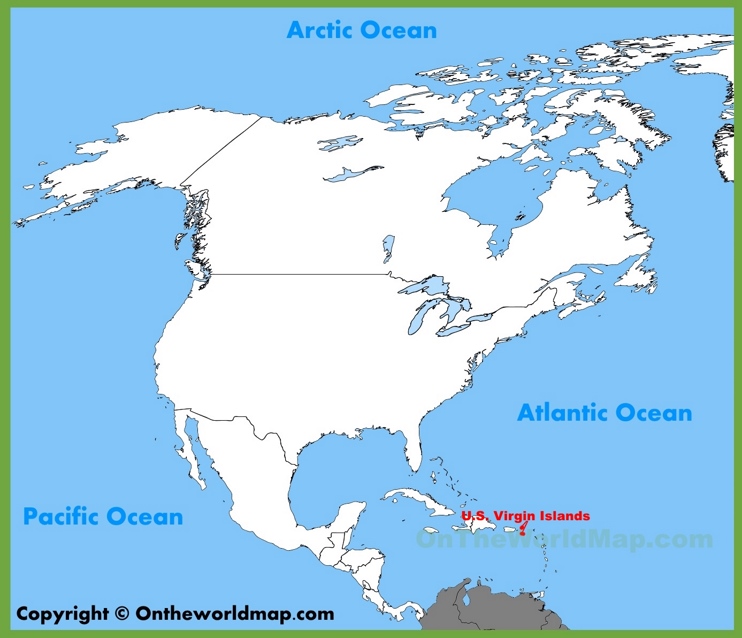 U.S. Virgin Islands location on the North America map