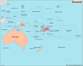 Wallis and Futuna Location On The Oceania Map