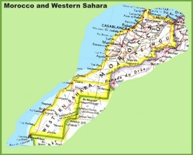 Map of Morocco and Western Sahara