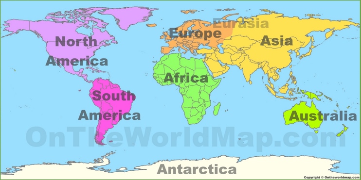 World map with continents