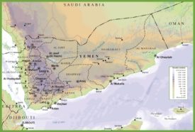 Yemen physical map