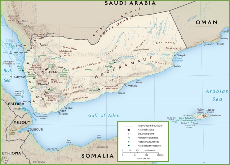 Yemen tourist map