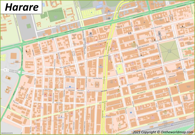 Harare City Center Map