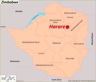Harare Map | Zimbabwe | Detailed Maps of Harare