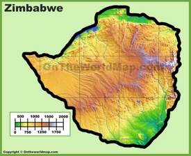 Zimbabwe physical map